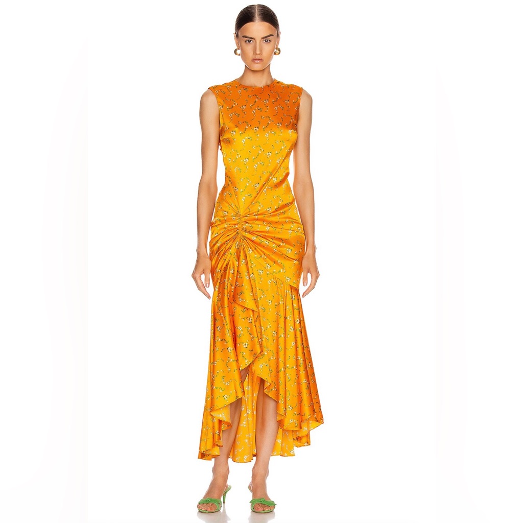 Caroline Constas Orange Asymmetrical Dress Lonnie Dress